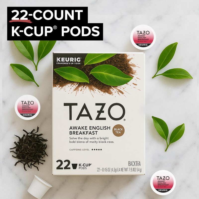 TAZO Awake English Breakfast Tea K-Cups, Bold Traditional Breakfast-Style Black