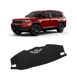 FIILINES Dash Cover for Jeep Grand Cherokee L 2021-2025(Not Fit Jeep Grand Cherokee), Dashboard Mat Cover Sunshade Nonslip Mesh Protector No Glare Black