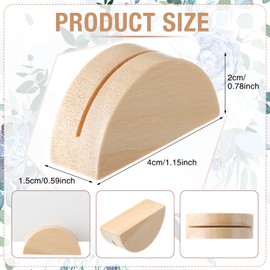 Colingmill 48 Pcs Nature Wood Color Number Stands Indoor Lightweight Wedding Table Name Holder Semicircular Design Place Card Holders Office Tag Photo Menu Clips Banquet Birthday Party Restaurant