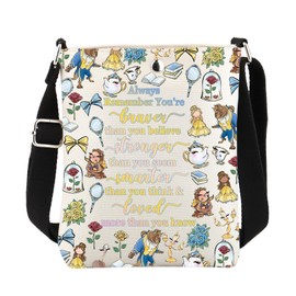 FUSTMW Beauty Beast Gifts Fairytale Crossbody Bag Princess Fans Gift Cross Body Bucket Bag with Adjustable Strap, Beauty C Bag