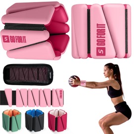 SPORTBIT Wrist Weights for Women - Pair of 1lb Platinum-Cured Silicone Pink Wrist and Ankle Weights, Adjustable, Durable, Non-Slip Design, Ideal for Strength Training, Yoga, Running and Home Activities