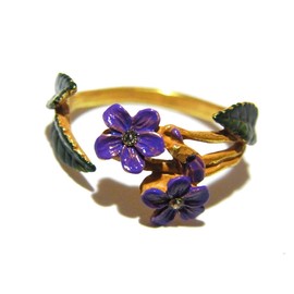 Parnart Poc Ring, "One Size Fits Most", Palnart Poc Ring, Flower, Sumire, Cute Gift, Women's, Adult, Popular, Dress, Feminine, Elegant, Brass