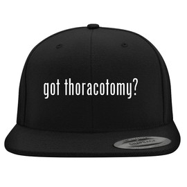 got Thoracotomy? - Embroidered Structured Flat Bill Hat | Trendy Baseball Cap for Men and Women | Modern Cap in Snapback Closure | Black | One Size