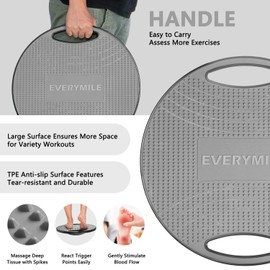 EVERYMILE Upgraded Wobble Balance Board, Exercise Board for Balance and Core Training, 16.5" TPE Non-slip Bigger Surface, Stability Board for Adults, Home Gym, Standing Desk & Physical Therapy