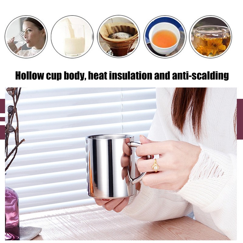 Tea Cup Portable 304 Stainless Steel Water Cup with Lid