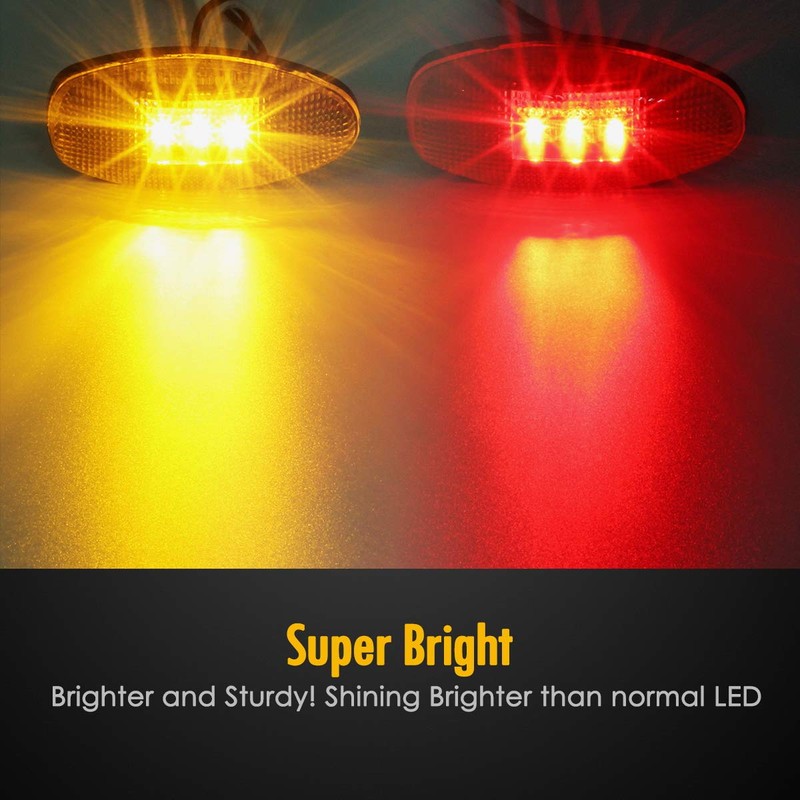 Partsam 4Pcs LED Fender Bed Side Marker Lights Set Replacement