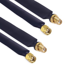 Ultra Flat Ghost Wire SMA Flat Coax Jumper Cable,SMA Male to Female Connector Coax Cable Window Outdoor Cable Wire Antenna Lead-in Indoor 1.15FT 2 Pack for HNT/WiFi Antenna (Not for TV)