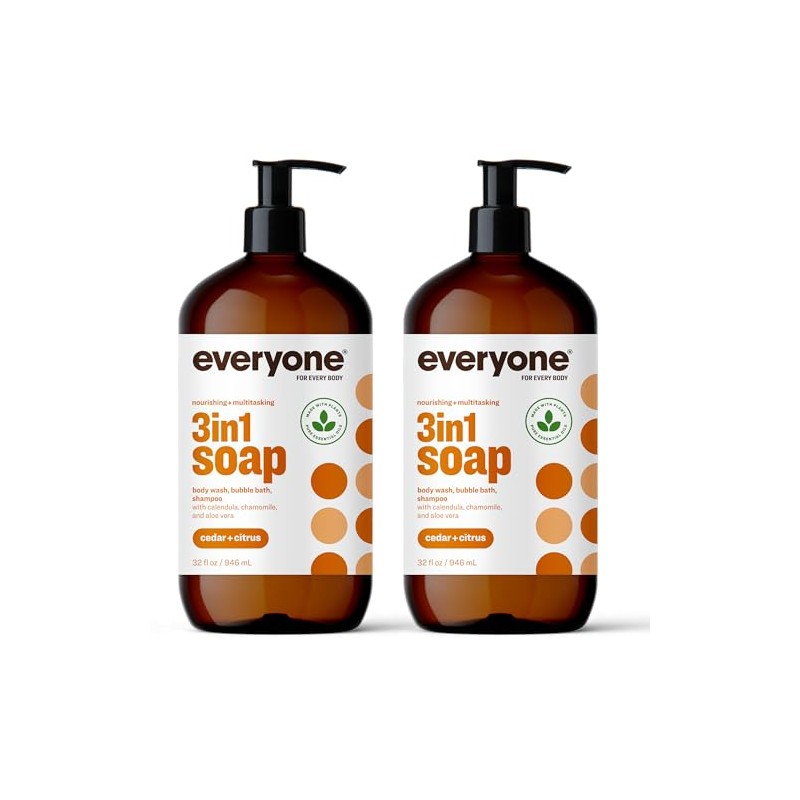 Everyone 3-in-1 Soap for Men, Cedar Citrus, 32oz, 2 Count