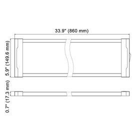 RV Van Cargo Interior LED Ceiling Light Fixture 33.9" x 5.9" Surface Mount, 6000K Cool-White Even Diffused Beam, High Light-Output Low Ampere Draw, 12V/24V DC, On/Off Rocker Switch, 1-Pack