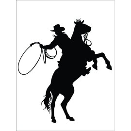 Vinyl Wall Quote Decals for Home - Cow Horse Galloping Racing Animal Herder Horseback Ranch Stylish Wall Sticker for Easy Home Decoration - Size: 20 Inch X 20 Inch