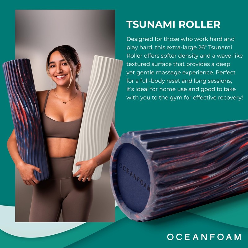 Oceanfoam Tsunami Roller (Dark Navy, Red & Natural Marbled) -