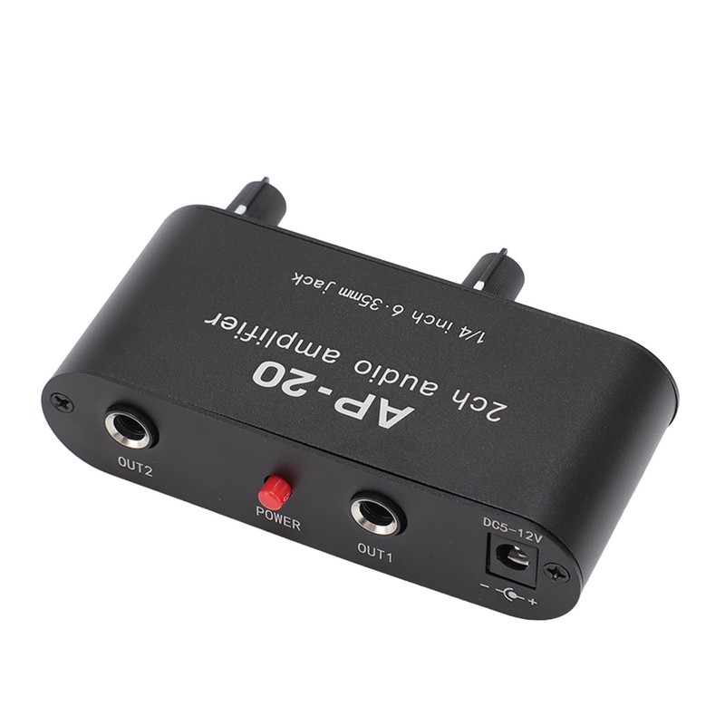 2 Channel Sound Amplifier Balanced 1/4 Inch 6.35mm Gain Independent