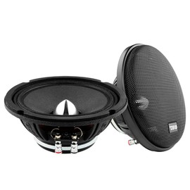 DS18 PRO-FR6NEO 6.5" Full-Range Loudspeaker - Silver Aluminum Bullet, 450W Max, 225W RMS, 4-Ohms, Grill Included, Neodymium Magnet - Best Fullrange Car Audio Door Speaker (1 Speaker)