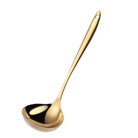 Mafier 4.Oz 18/10 Stainless Steel Kitchen Ladle Cooking Utensils with 11.8-Inch Handle,Heavy Duty Serving Large Soup Spoon,Dishwasher Safe(Gold)