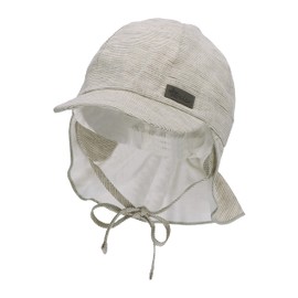 Sterntaler Unisex Children's Peaked Cap Neck Scarf Striped Children's Hat, dark green