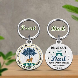iyaone Dad Gifts from Daughter Son, Drive Safe Dad Keychain Keyring, Ideal for Dad Father’s Day and Birthdays Xmas