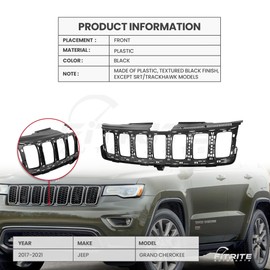 FITRITE AUTO PARTS New Grille Mounting Panel For 2017-2021 Jeep Grand Cherokee, Made Of Plastic, Textured Black Finish, Except SRT/Trackhawk Models CH1200401