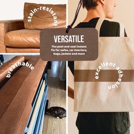 MastaPlasta Instant Original Suede Repair Tape Roll - Brown 150 x 10 cm (60in x 4in). Upholstery-Quality. Fix Sofas, Car Interiors, Jackets, Bags & More. Perfect for Most Velvets Too!