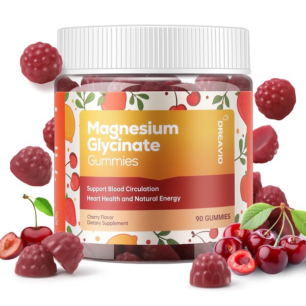 DREAVIO 90 Count Magnesium Glycinate Gummies 400mg w/Ashwagandha Supplement -