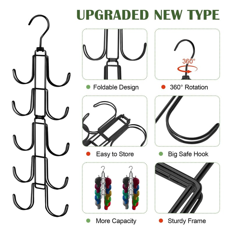 Hat Organizer for Closet, Collapsible Metal Caps Rack with 10
