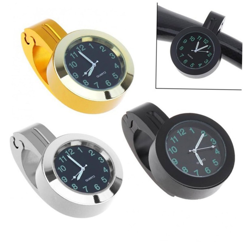 JECOMPRIS 1.25 Inch Motorcycle Handlebar Clock Waterproof Aluminum Digital Car