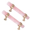 Rockcloud Pack of 2 Rose Quartz Crystal Stone Drawer Pulls
