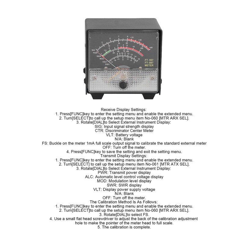 SWR Power Meter External S Receive Display Electronic Component Metal
