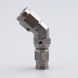 AC PERFORMANCE Stainless Steel 45 Degree Swivel Female -4AN 7/16-20 Thread to AN4 PTFE Hose End Brake Fitting for Teflon Hose with Brass Olive Insert