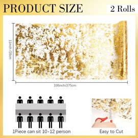Gold Table Runner Gold Foil Table Runners 2 Pieces 11 x 108 Inches Glitter Runner for Tables Thin Mesh Table Runner Roll Table Decorations for Wedding Centerpieces Birthday Banquet Party Home