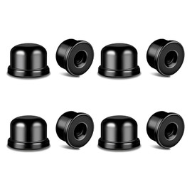 Honoson 8 Pcs 1/2 Inch Lamp Finial Tapped 1/4-27 Lamp Finials Caps Knob Accessories Tall Plated Steel Finials for Light Shade Holder Harp Tops(Black)