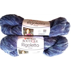 Red Heart 2 Skeins Red Heart Boutique Rigoletto Prints Scarf Blue Yarn  Waterfall Cascade