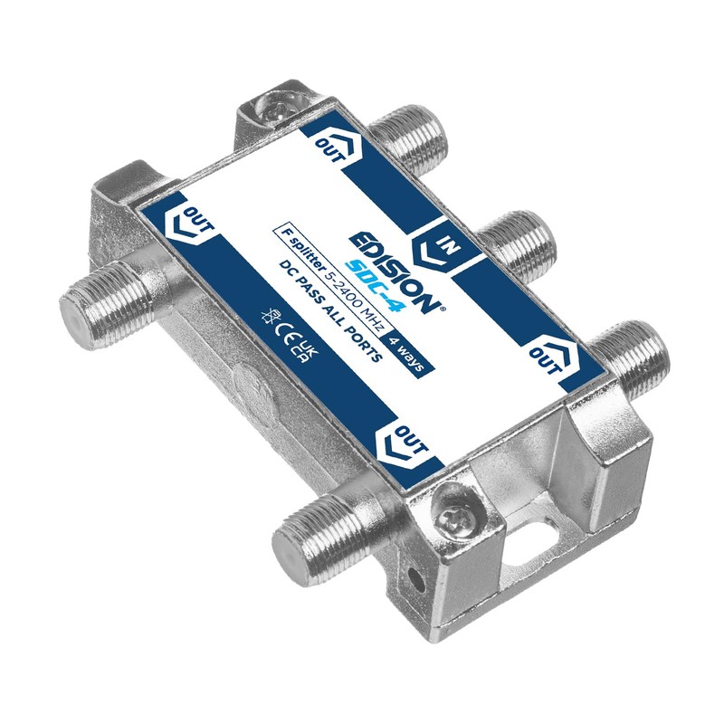 EDISION SDC-4 SAT Splitter 4-Way Suitable for TV, Satellite, Cable