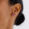 [POPTS] Pink stone basic round earrings OTE122526EYP plating color /