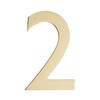 Architectural Mailboxes 4-Inch Brass Floating House Number 2, Polished Brass