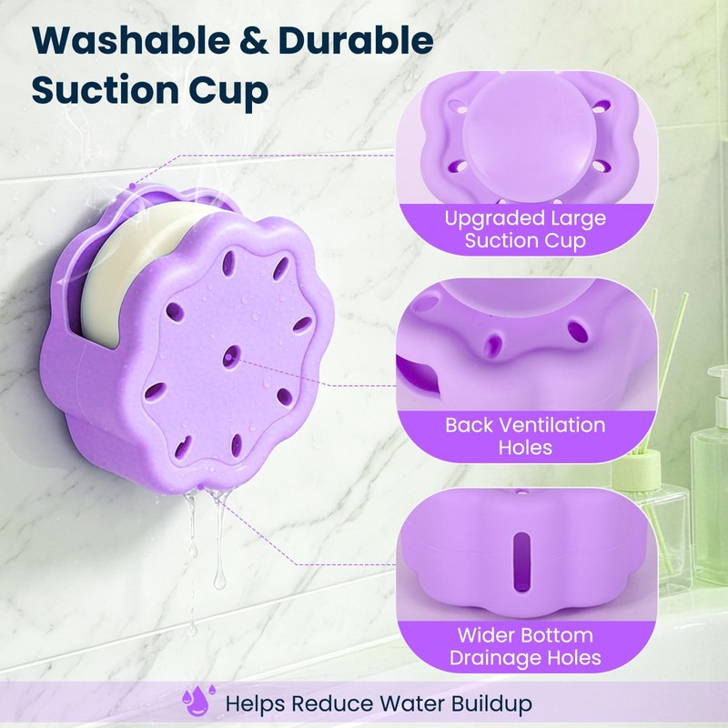 Shower Steamer Holder, Multi-Use Shower Steamer Tray with Suction Cup