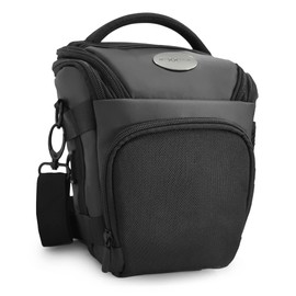 Baxxtar PRO NOVO SLR Colt Camera Case Compact Black with Shoulder Strap Lap Strap Strap Tunnel Compatible with Canon EOS RP R7 R8 R10 R50 250D 2000D 4000D - Nikon Z-50 D5600 - Sony Alpha 7