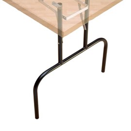 ROCKLER Set of 2 Folding Banquet Table Legs - Sturdy Foldable Table Legs w/Non-Slip Plastic Tips & All-Around Welds - Sleek Black Finish 19 Gauge Steel - 24" W x 29" H Standing Desk Legs