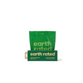 Earth Rated Dog Poop Bags, Thick Grab and Go Single Roll, Ideal for Backyard Pickups, Unscented, 300 Count