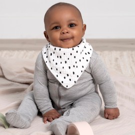 Gerber Baby Unisex Muslin Bandana Bibs 10-Pack, Black & White, One Size