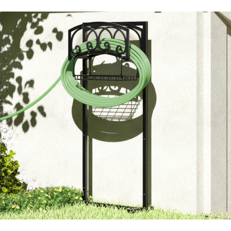 CALIDOLA Freestanding Garden Hose Holder - Heavy Duty Metal Stand