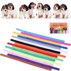 JEYORZY Pack of 20 Puppy ID Collars, Adjustable Soft Puppy Kitten Collars for Newborns Puppies Kittens