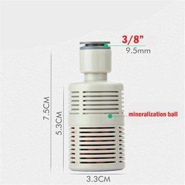 Water Filter 1 Piece 3/8 Inch PP Cover + Stainless Steel Mesh + Mineralisation Ball for Water Filter to Reduce Limescale Chlorine Taste-Interrupting Substances in Tap Water