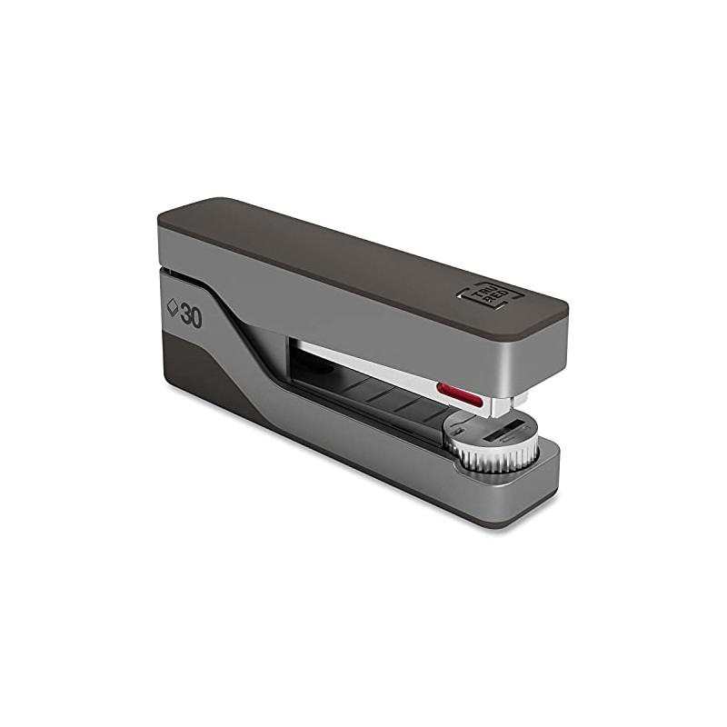 TRU RED Premium Desktop Half Strip Stapler, 30-Sheet Capacity, Gray/Black