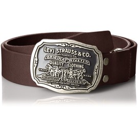 Levi's 15116067 0029 Adjustable Two Horse Buckle Leather Belt, Made in Vietnam, Chocolate, M
