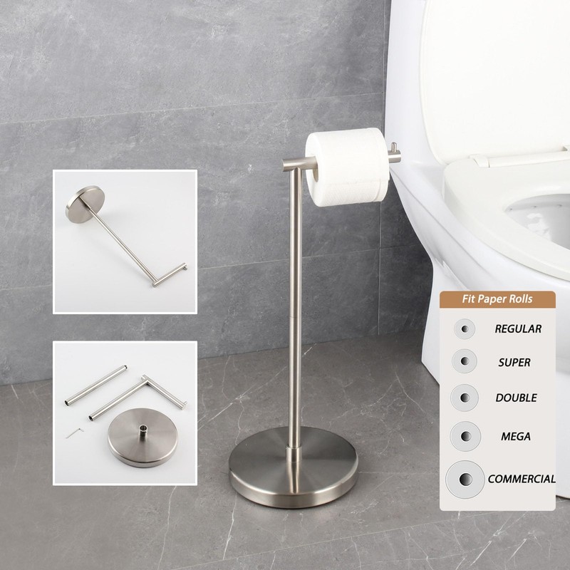 GERZWY Toilet Paper Holder Free Standing SUS 304 Stainless Steel