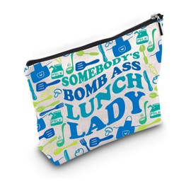 JYTAPP Lunch Lady Gift Lunch Lady Life Makeup Bag School Gift Cafeteria Worker Merchandise Makeup Bag