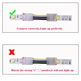 SHAOYAYAZHANG 6 Pin L/H Shape LED Strip Light Connector Waterproof or Non-Waterproof Adapter Transparent Solderless Connector for 12mm 5050 RGBW CCT 12V 24V LED Light Bar