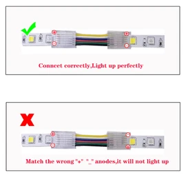 SHAOYAYAZHANG 6 Pin L/H Shape LED Strip Light Connector Waterproof or Non-Waterproof Adapter Transparent Solderless Connector for 12mm 5050 RGBW CCT 12V 24V LED Light Bar