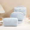 RoedCuoo 3PCS Checkered Makeup Bag,Large Cosmetic Bag Set for Women,Travel