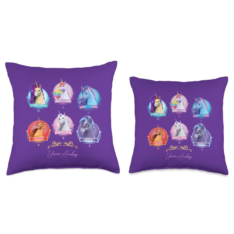 Unicorn Group Throw Pillow